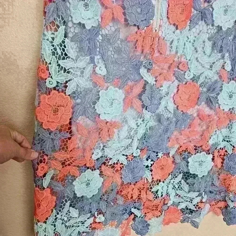 Off The Shoulder Floral Lace Midi Dress - Picture 5 of 10